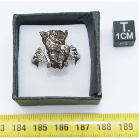 Bague Météorite Campo del Cielo type Cristal ( taille vers 20 - 002**)