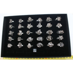 Bague Météorite Campo del Cielo type Cristal ( taille vers 17 - 003**)