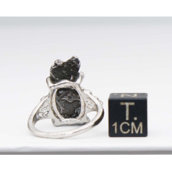 Bague Météorite Campo del Cielo type Cristal ( taille vers 17 - 003**)