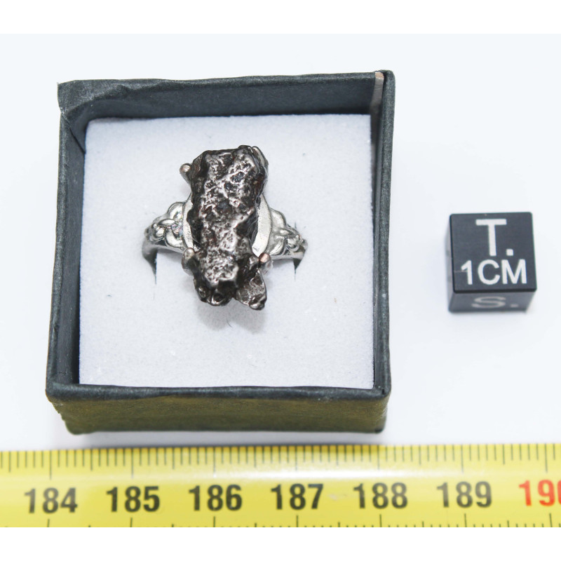 Bague Météorite Campo del Cielo type Cristal ( taille vers 17 - 003**)