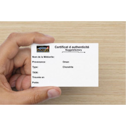 Talon de Météorite JAH 933 dans une boite Chondrite H3 (Oman - 4.30 grammes - 004** )