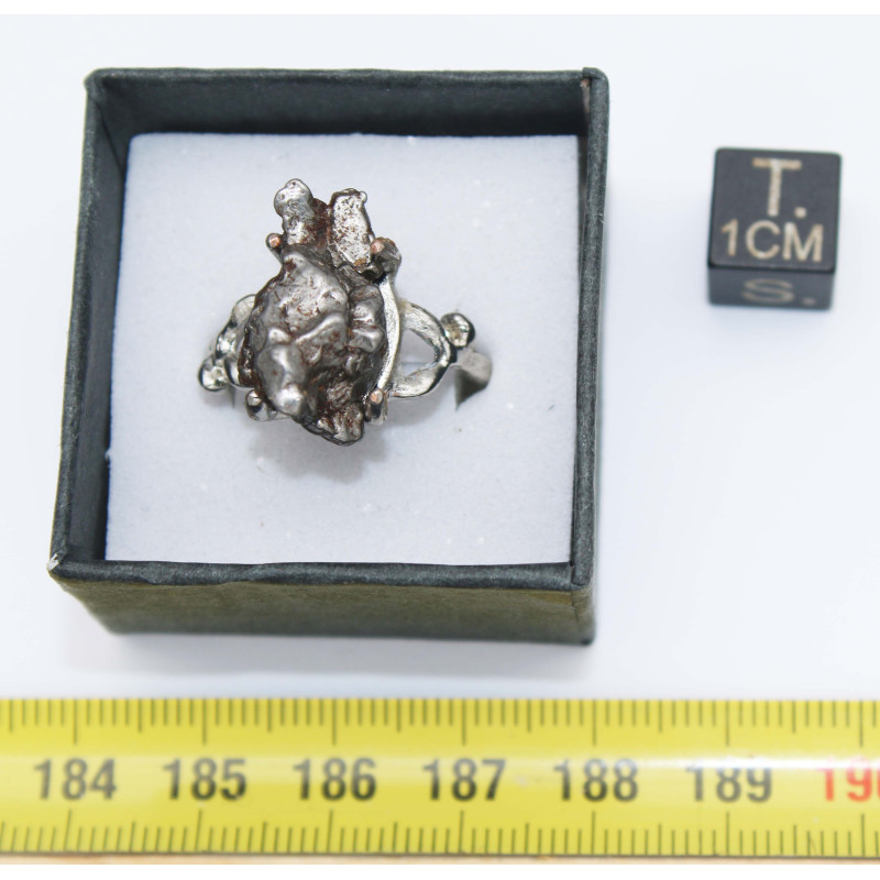 Bague Météorite Campo del Cielo type Cristal ( taille vers 19 - 004**)