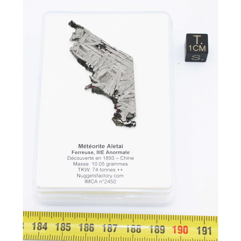 Tranche de météorite Aletaï avec lignes de Widmanstätten (10.05 grammes - Chine - 005**)