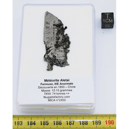 Tranche de météorite Aletaï avec lignes de Widmanstätten (10.15 grammes - Chine - 006**)