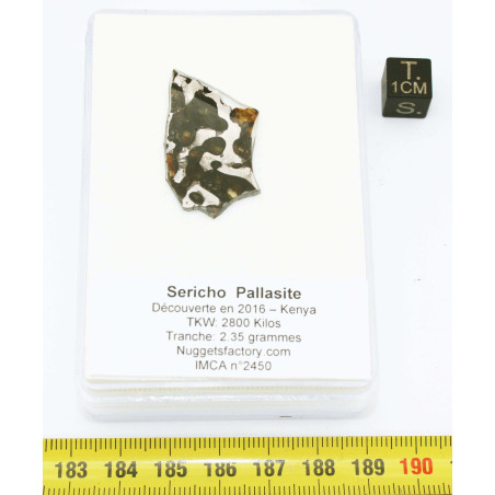 Tranche de Météorite Sericho - Pallasite ( Kenya -  2.35 grammes - 009** )