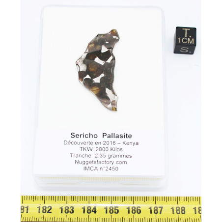 Tranche de Météorite Sericho - Pallasite ( Kenya -  2.35 grammes - 011** )