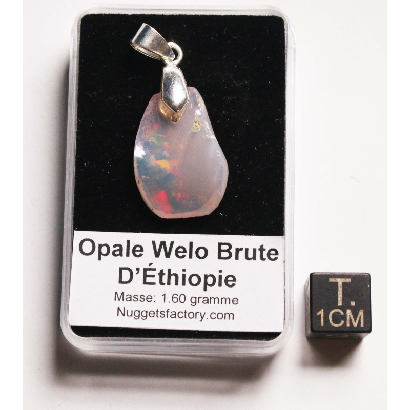 Pendentif en Opale Welo brute dans une boite ( 1.98 gramme - 019**)