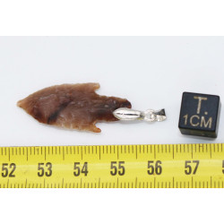 1 Collier pendentif pointe de flèche avec cordon en cuir (Sahara - 011**)