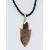 1 Collier pendentif pointe de flèche avec cordon en cuir (Sahara - 011**)