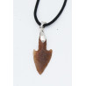Collier pendentif pointe de flèche avec cordon en cuir (Sahara - 012**)