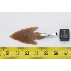 Collier pendentif pointe de flèche avec cordon en cuir (Sahara - 013**)