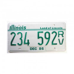 Plaque d Immatriculation USA - Illinois ( 989 )