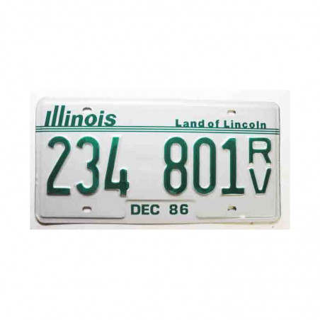 Plaque d Immatriculation USA - Illinois ( 988 )