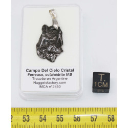 Collier pendentif météorite Campo del Cielo type Cristal ( Argentine - 011 ** )