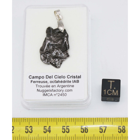 Collier pendentif météorite Campo del Cielo type Cristal ( Argentine - 011 ** )