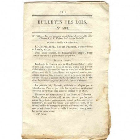 Bulletin des lois Louis Philippe ( 010 )