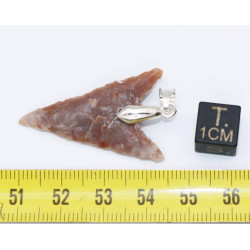 Collier pendentif pointe de flèche avec cordon en cuir (Sahara - 013**)