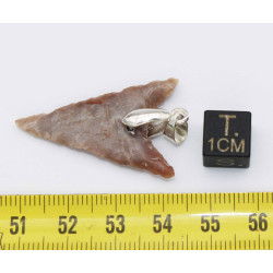Collier pendentif pointe de flèche avec cordon en cuir (Sahara - 013**)
