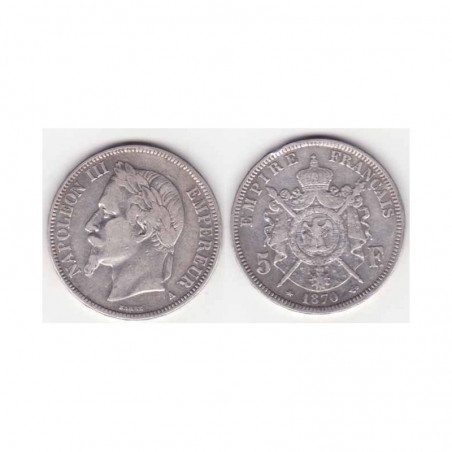 5 francs Napoleon III 1870 A argent ( 015 )