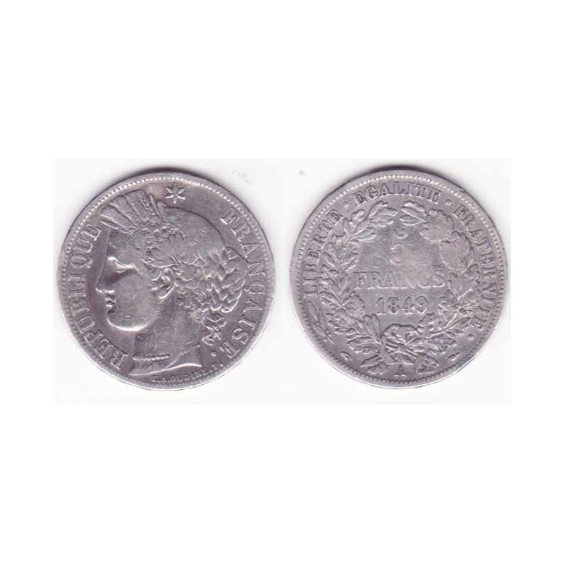 1 piece de 5 francs Ceres Argent 1849 A ( 002 )