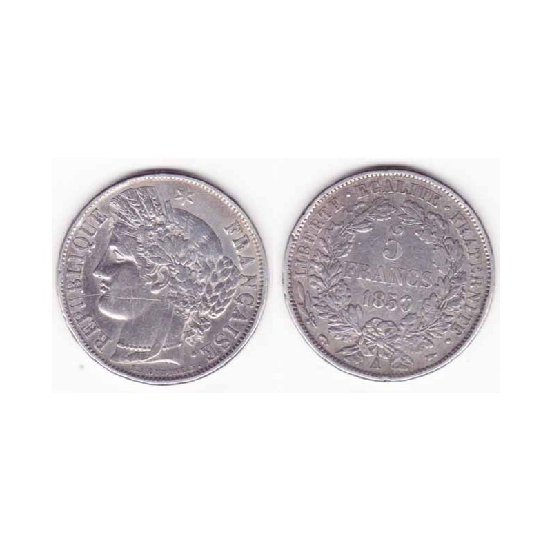1 piece de 5 francs Ceres Argent 1850 A ( 002 )