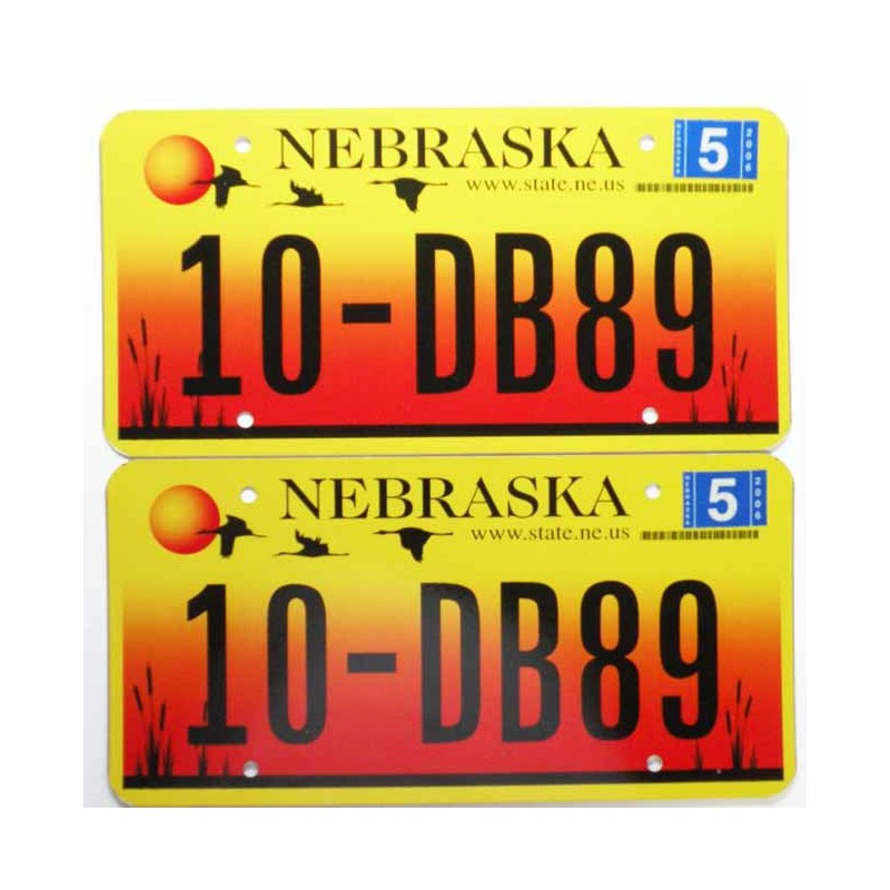 paire de Plaque d Immatriculation USA - Nebraska ( 015 )