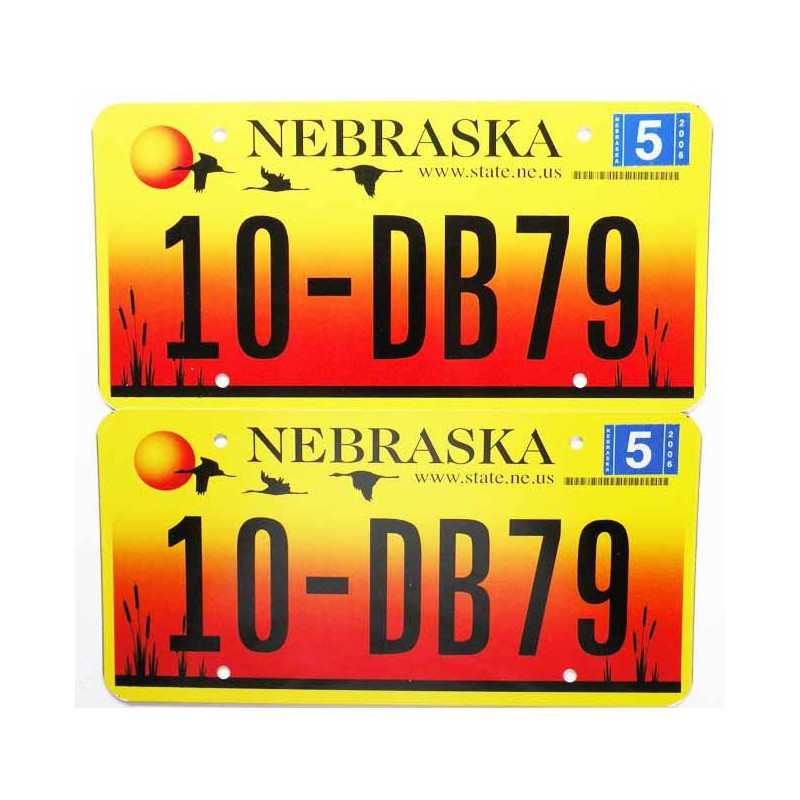 paire de Plaque d Immatriculation USA - Nebraska ( 014 )