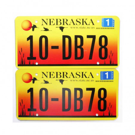 paire de Plaque d Immatriculation USA - Nebraska ( 013 )