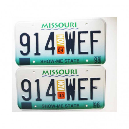 paire de Plaques d Immatriculation USA Missouri ( 006 )