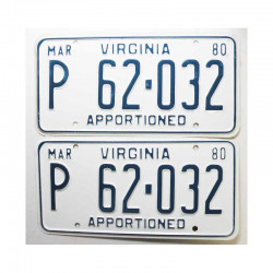 paire de Plaques d Immatriculation USA Virginia ( 003 )