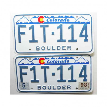 Paire de plaque d Immatriculation USA - Colorado ( 042)