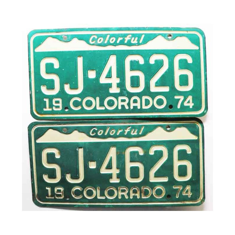 Paire de plaque d Immatriculation USA - Colorado ( 043)