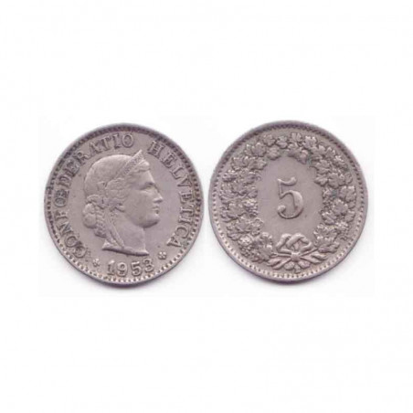 5 cents suisse Nikel 1953  ( 001 )