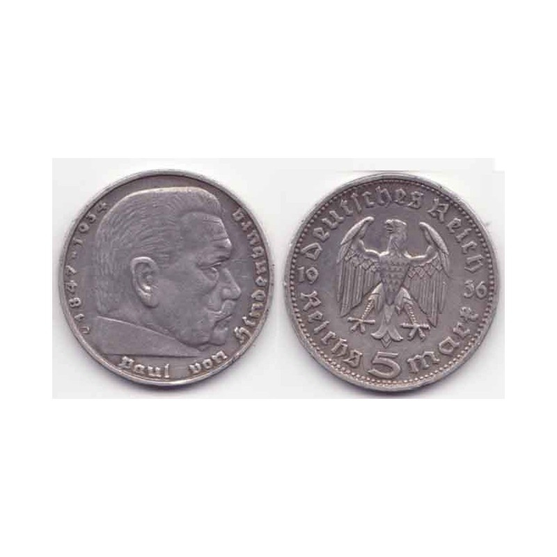 5 reichsmark Allemagne Argent 1936 D ( 001 )