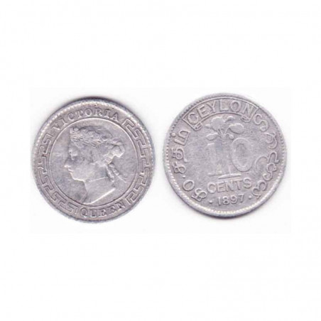 10 cents Ceylon Argent 1897  ( 001 )