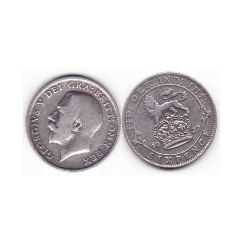 6 pence Angleterre  Argent 1922 ( 001 )