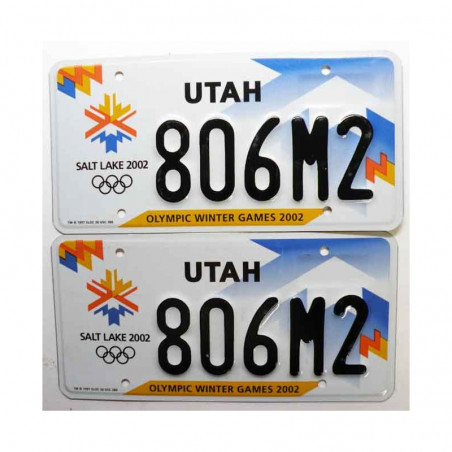 Paire de Plaque d Immatriculation USA - Utah ( 049 )