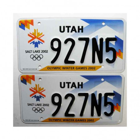 Paire de Plaque d Immatriculation USA - Utah ( 047 )