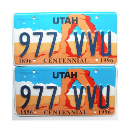 Paire de Plaque d Immatriculation USA - Utah ( 045 )