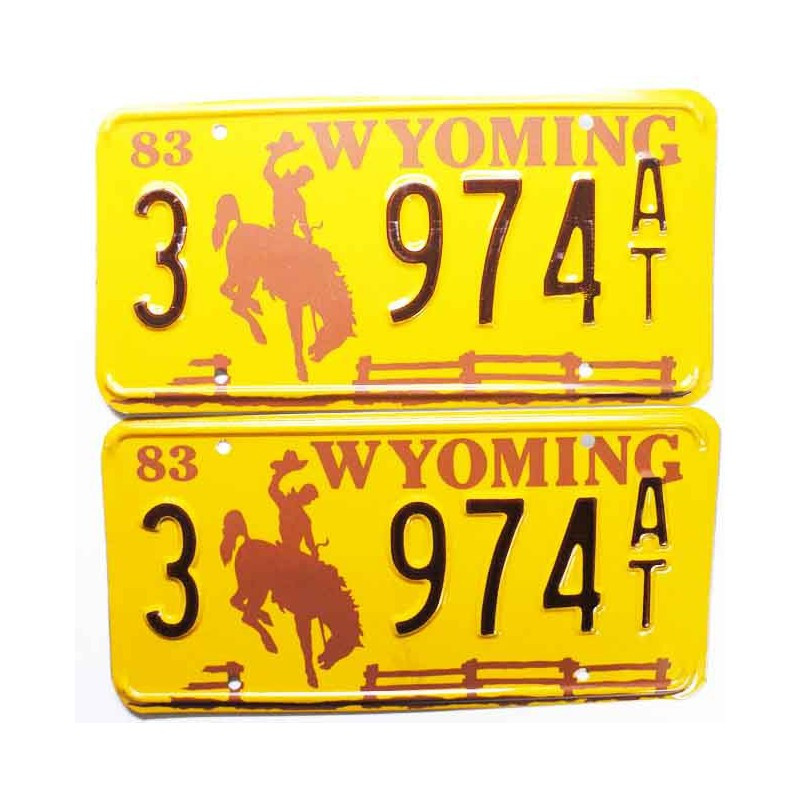 Paire de Plaque d Immatriculation USA - Wyoming ( 057 )