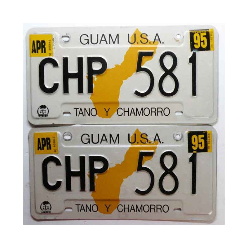 paire de Plaques d Immatriculation USA - Guam Isl ( 059 )