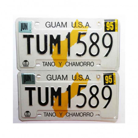 paire de Plaques d Immatriculation USA - Guam Isl ( 058 )