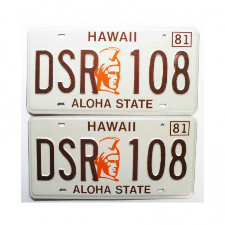 paire de Plaques d Immatriculation USA - Hawaii ( 064 )