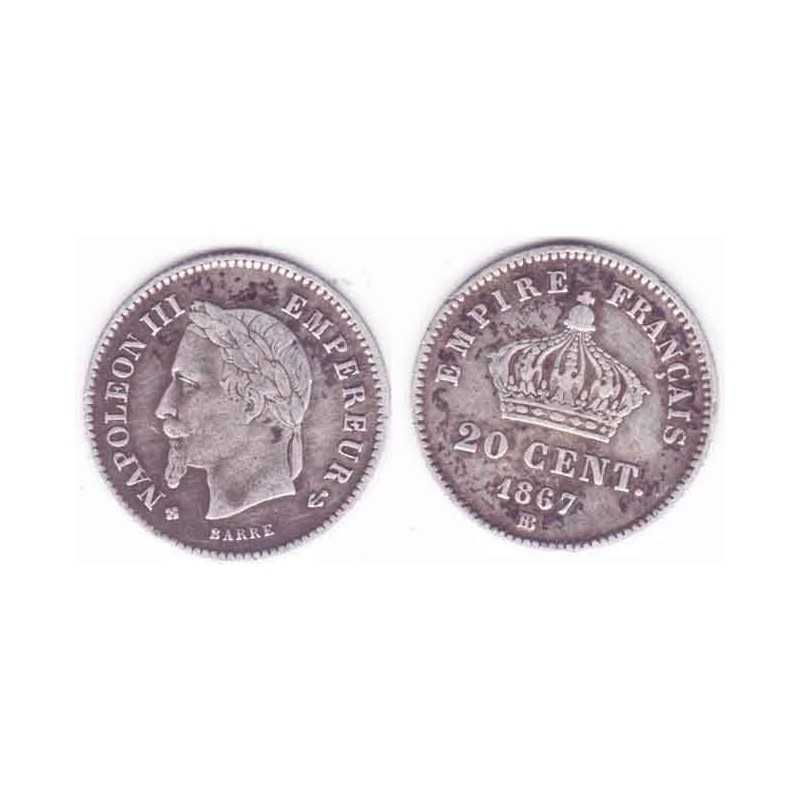 20 cents Napoleon III 1867 BB argent ( 003 )