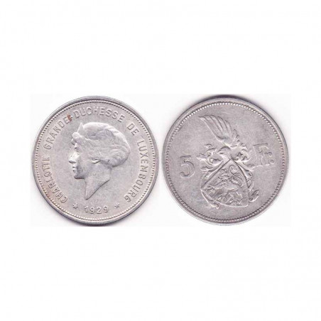 5 Francs Luxembourg Argent 1929 ( 002 )