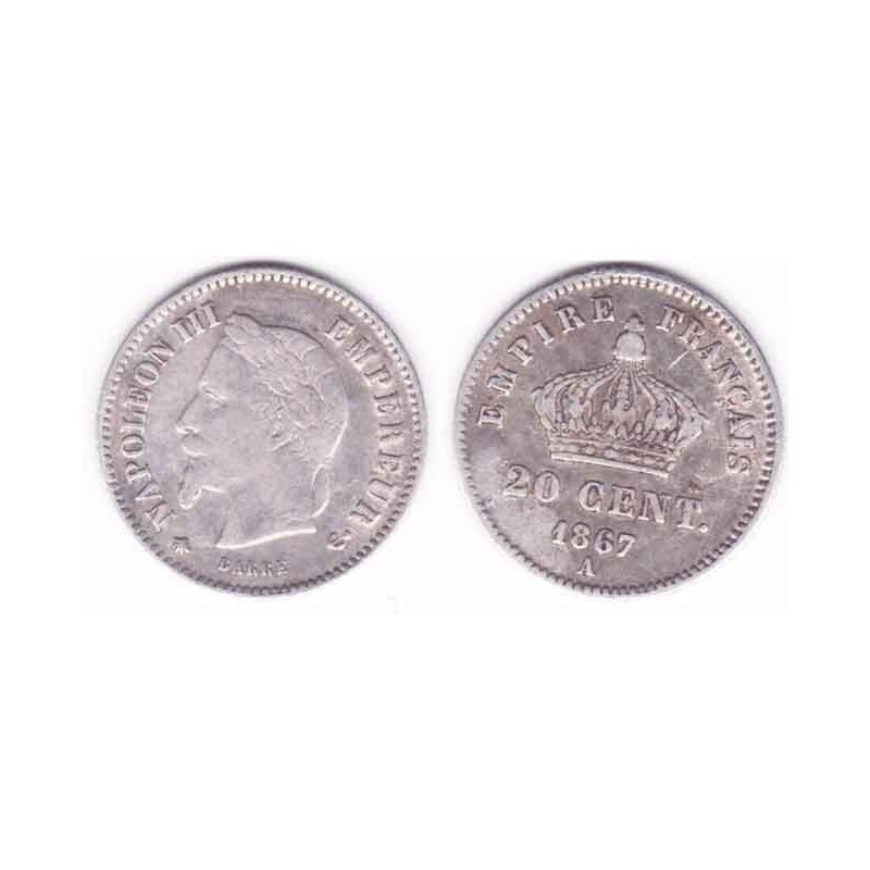 20 cents Napoleon III 1867 A argent ( 008 )