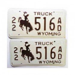 Paire de Plaque d Immatriculation USA - Wyoming ( 069 )