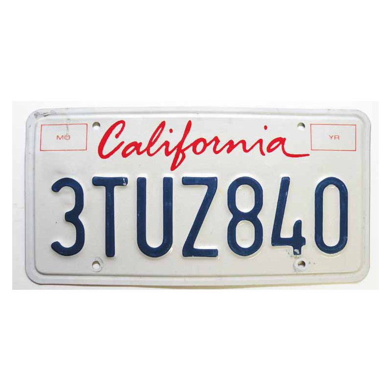 plaque immatriculation USA CALIFORNIA