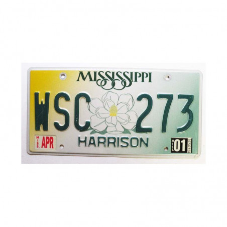 Plaque d Immatriculation USA - Mississippi ( 801 )