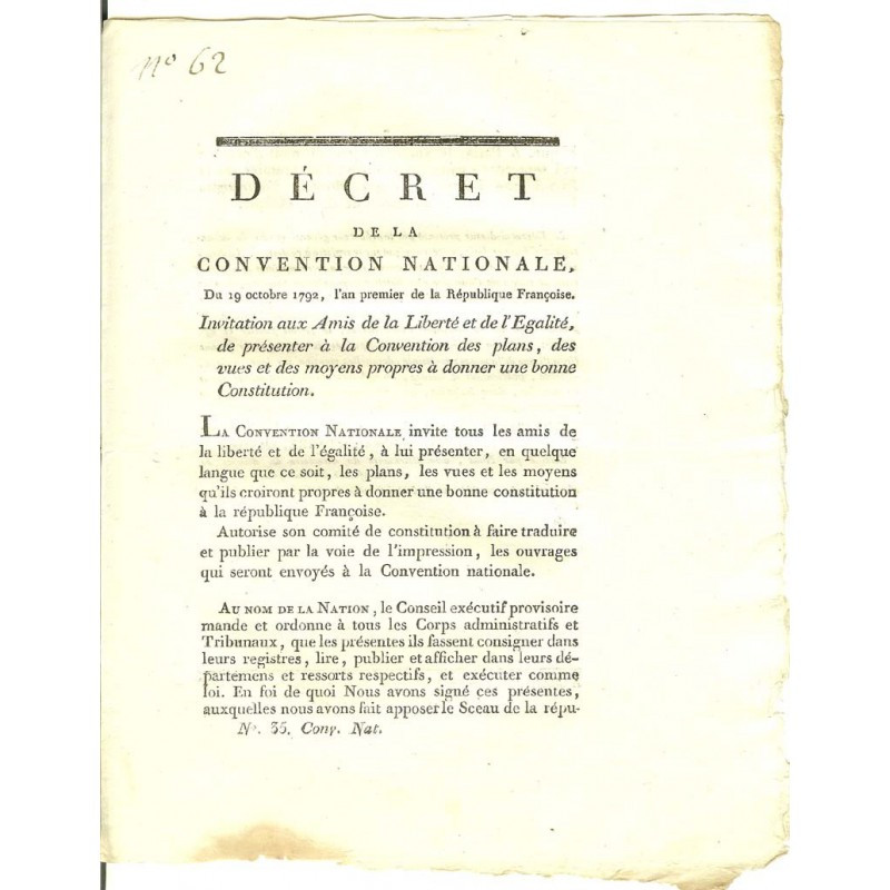 Decret Revolutionaire 1792 ( 040 )
